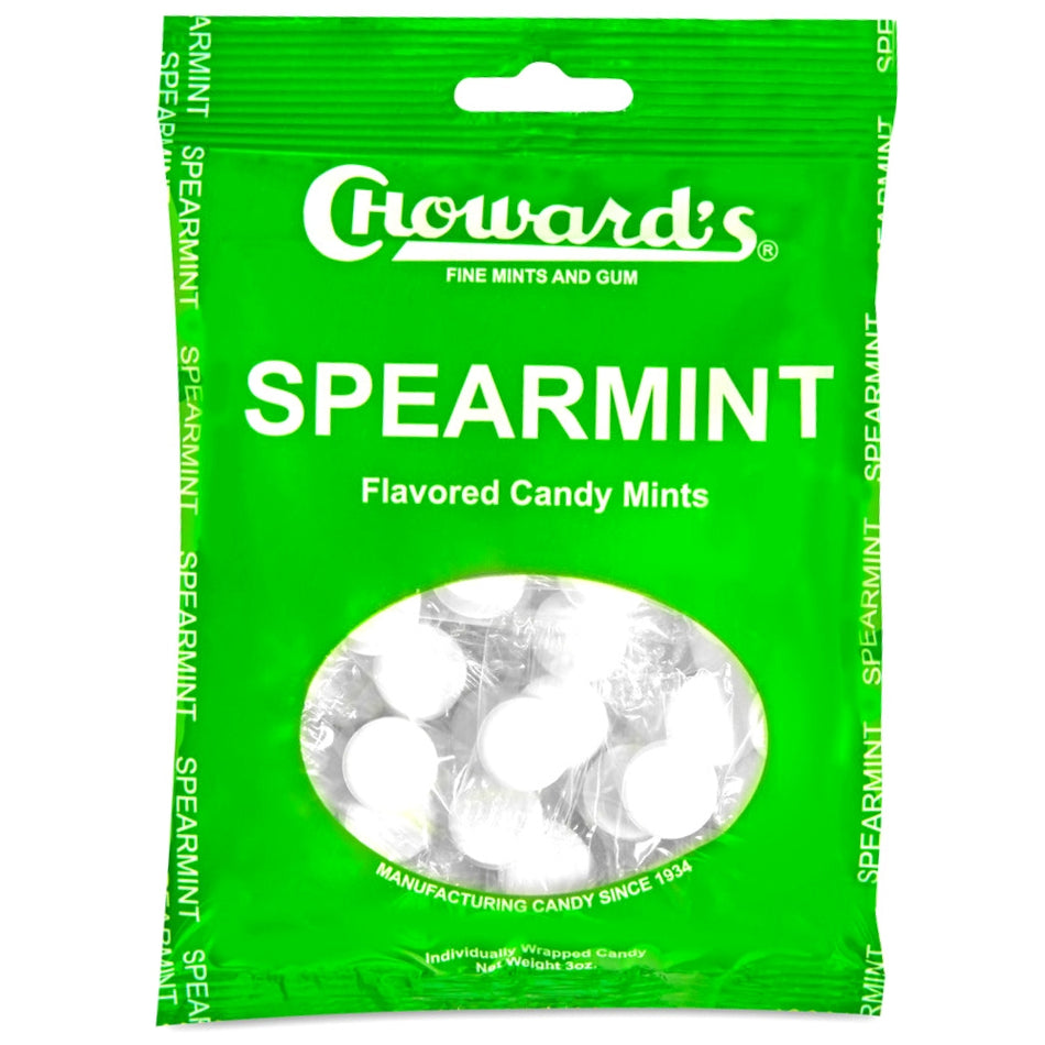 Choward's Mints Spearmint 3oz - 12 Pack -Old Fashioned Candy from the 1930s 
