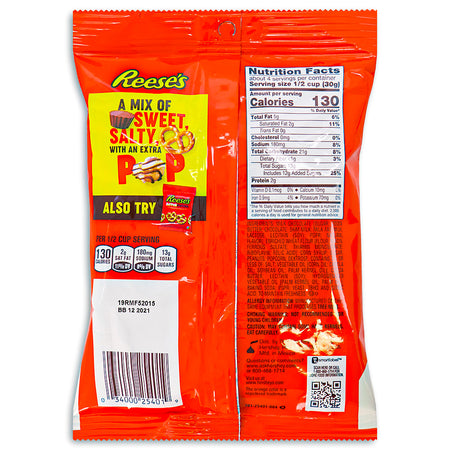 Reese's Popped Snack Mix 4oz - 12 Pack  Nutrition Facts Ingredients