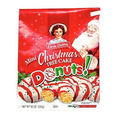 Christmas Little Debbie Mini Tree Cake Donuts - 253g - 12 Pack  **BB Jan 01/25**