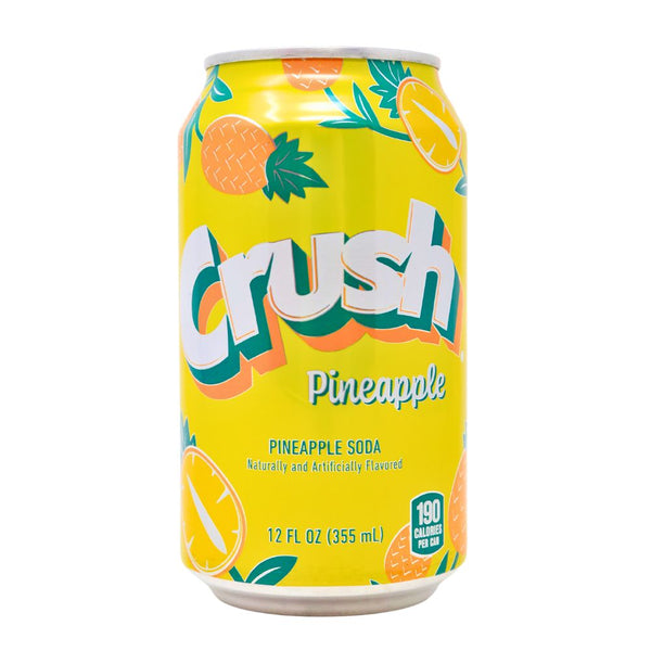 Crush Pineapple Soda 355mL - 12 Pack - Soda Pop - Canadian
