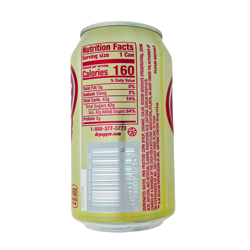 Dr Pepper Vanilla Float Ingredients Nutrition facts -iwholesaleCandy Bulk Canada