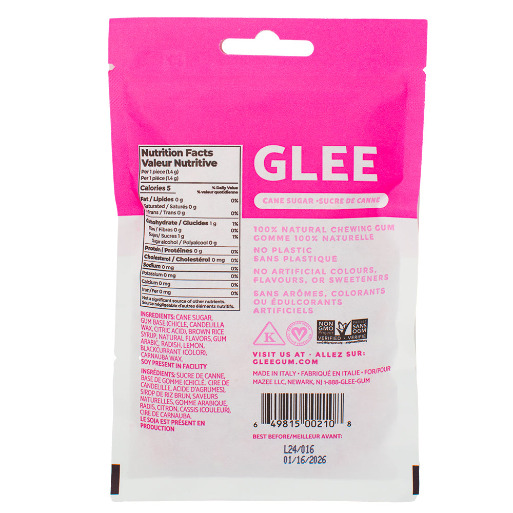 Glee Gum Bubble Gum - 77g  Nutrition Facts Ingredients