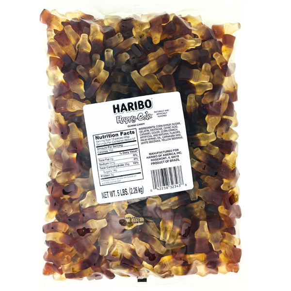 Haribo Happy Cola 5lb - 1 Bag Nutrition Facts -Ingredients - Bulk Candy
