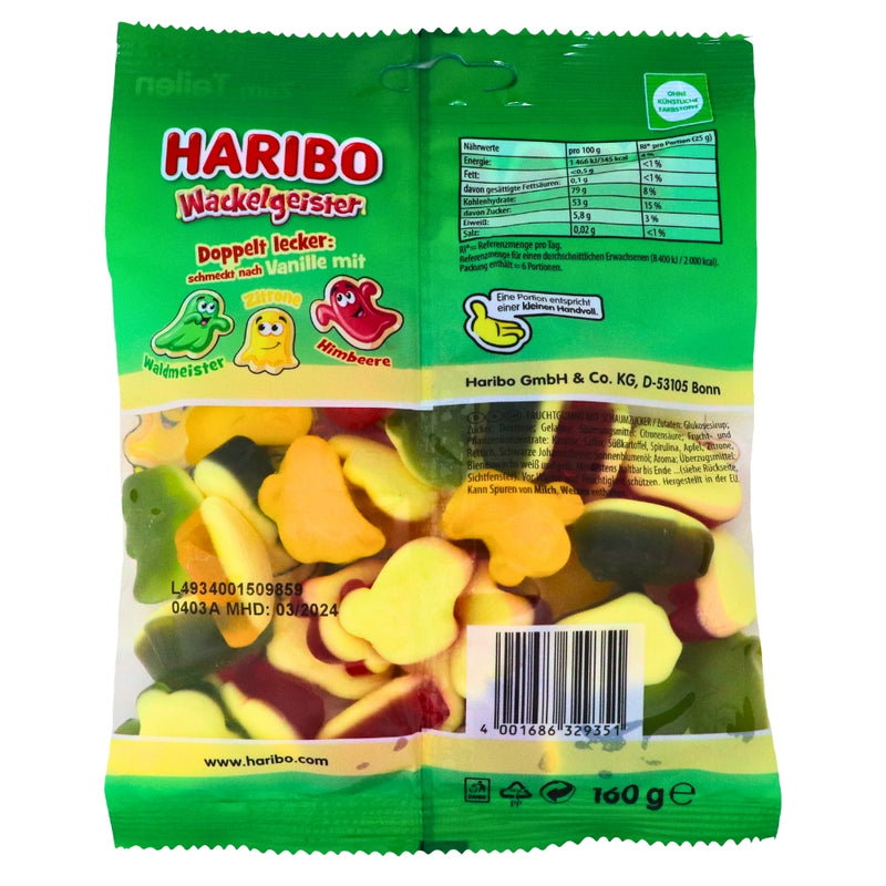 Haribo Wackelgeister (Ghosts) 16g-30 Pack Nutrition facts ingredients