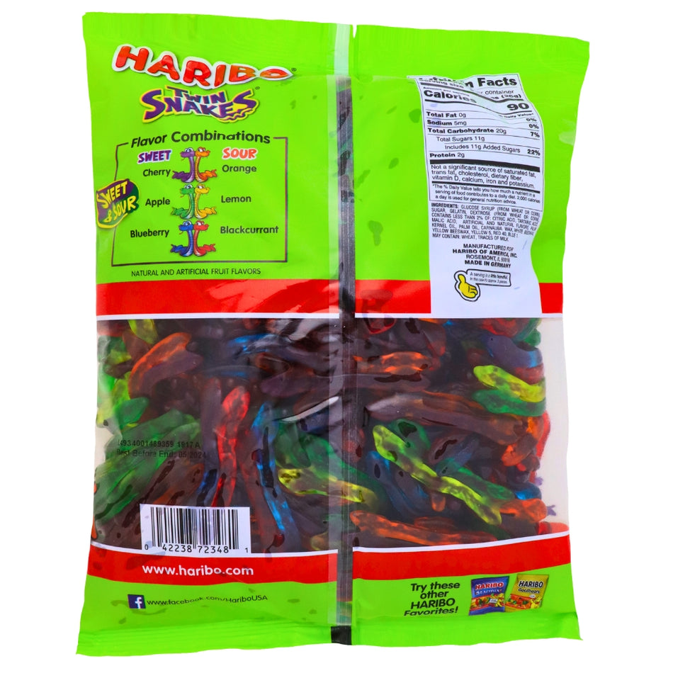 Haribo Twin Snakes Bulk Candy 4.5lb - Bulk Candy -Haribo Twin Snacks-Ingredients- Nutrition Facts