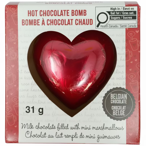 Heart Valentine's Hot Chocolate Bomb  31g - 12 Pack