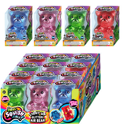 Light Up Glittery Squish Air Bear - 12 Piece