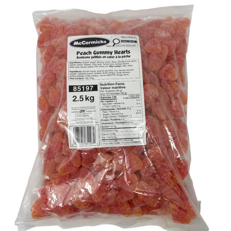 McCormicks Peach Gummy Hearts 2.5kg - 1 Bag