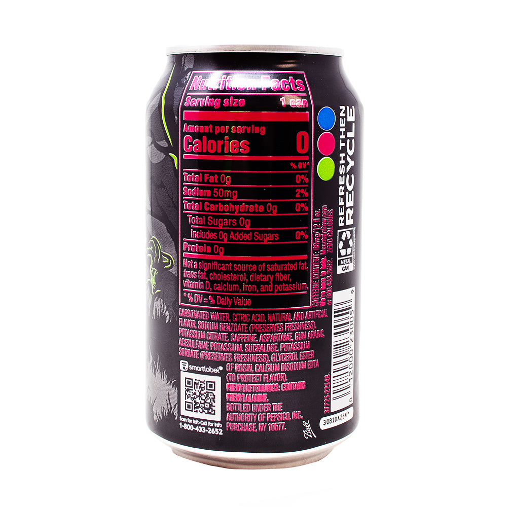 Mountain Dew Voodoo Zero Sugar 355mL - 12 Pack Nutrition Facts Ingredients