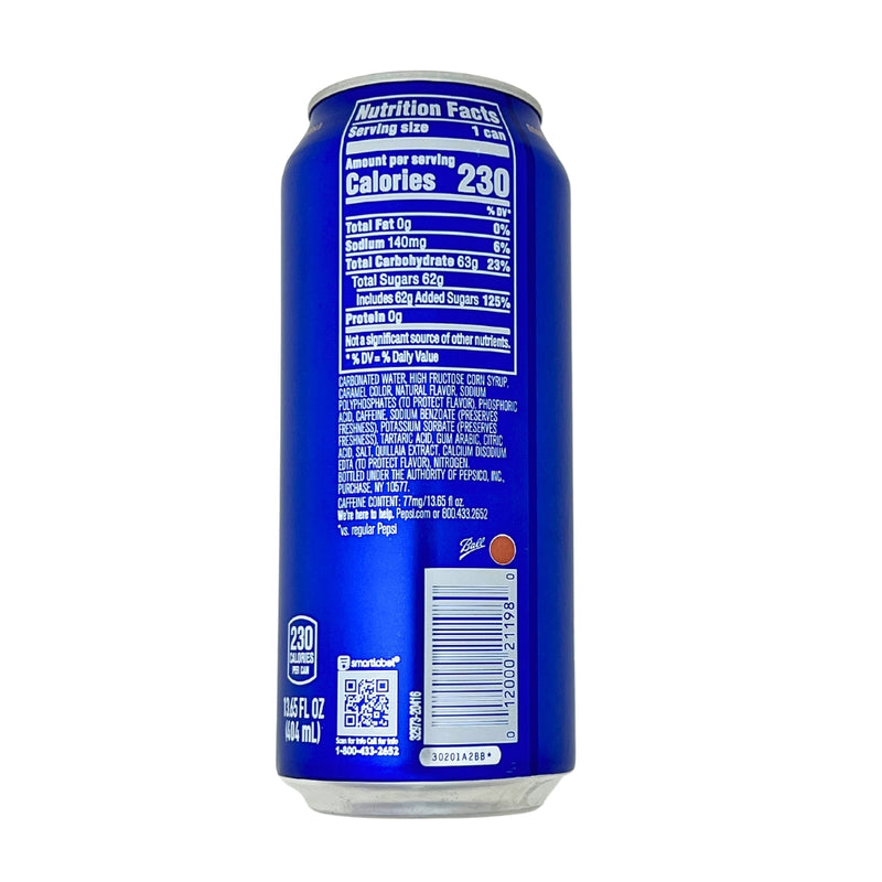 Pepsi Nitro Draft Cola Nutrient Facts Ingredients | iWholesale Candy Bulk Canada
