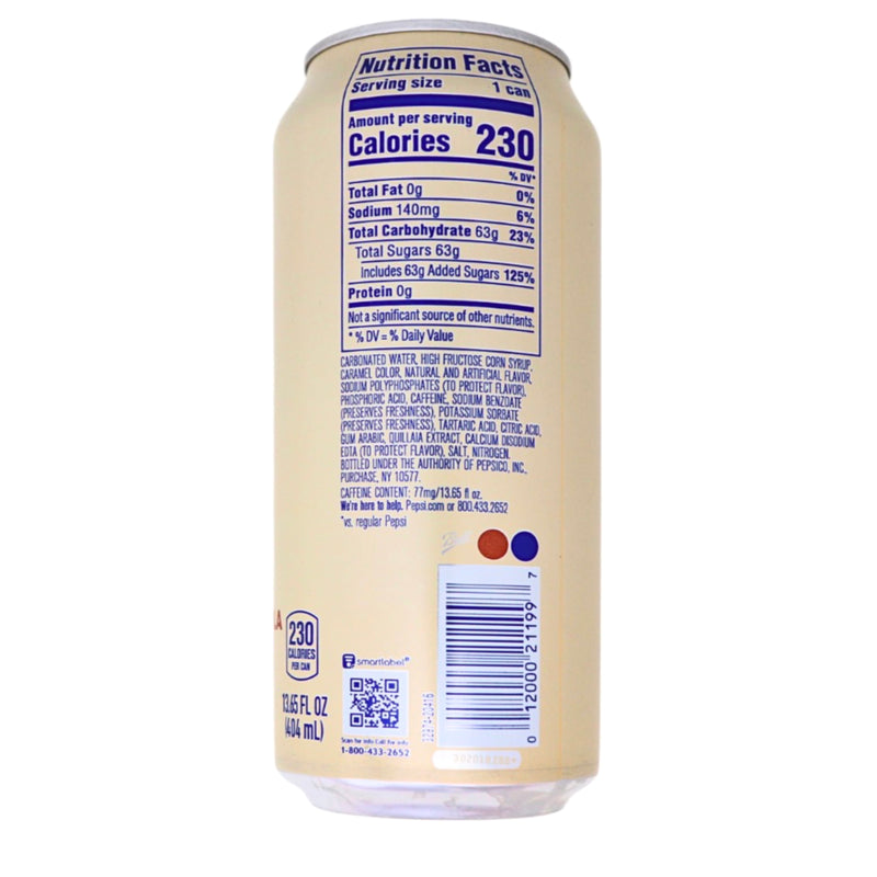 Pepsi Nitro Vanilla Draft Cola - Pepsi Nitro - Nutrition Facts - Ingredients | iWholesaleCandy Bulk Canada