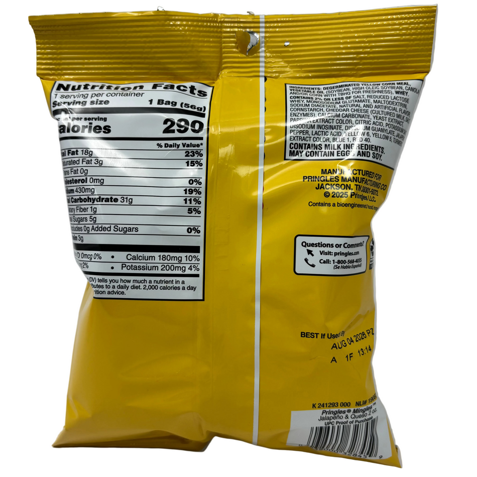 Pringles Mingles Jalapeno & Queso 2oz - 6 Pack