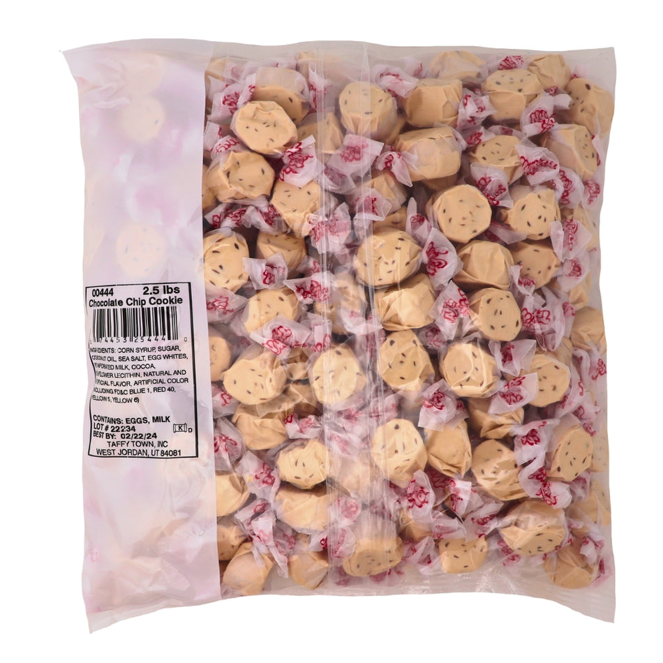 Salt Water Taffy Chocolate Chip Cookie 2.5lb - 1 bag Nutrition Facts Ingredients iWholesaleCandy