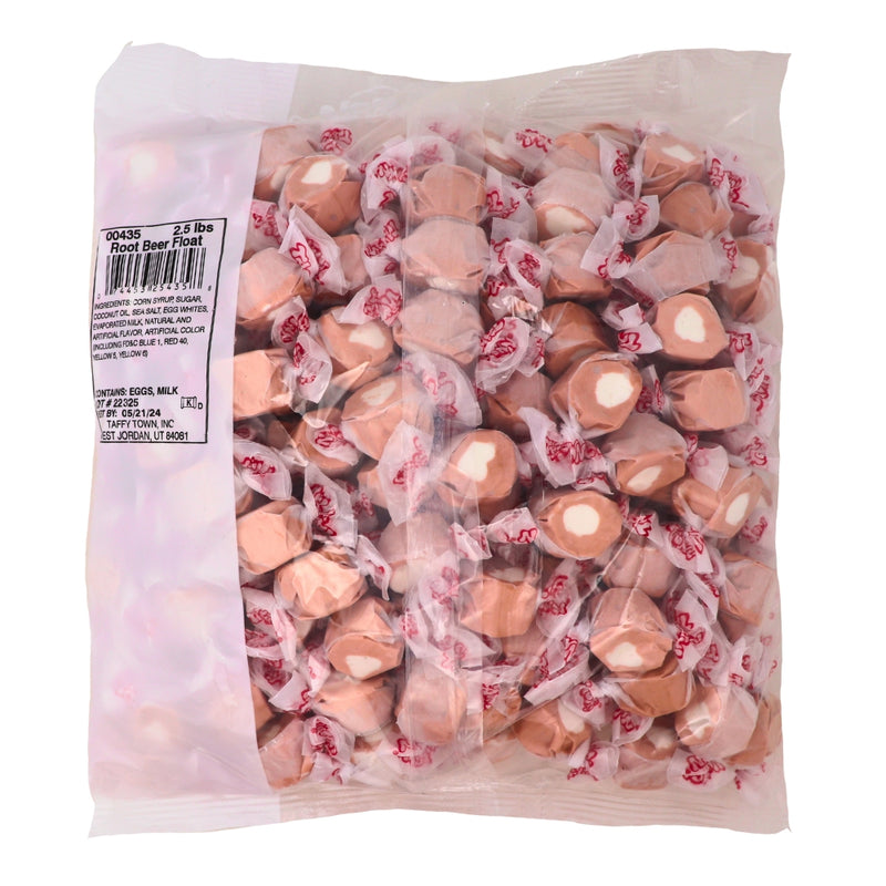 Salt Water Taffy Root Beer Float 2.5 lbs. - 1 Bag Bulk Candy Canada Taffy town Nutrient Facts Ingredients iWholesaleCandy
