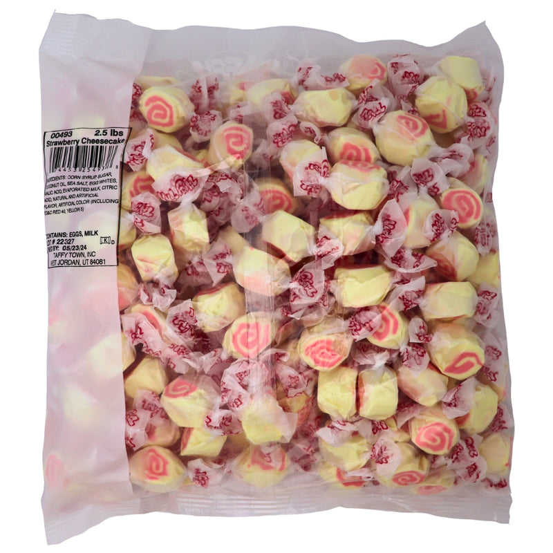 Salt Water Taffy Strawberry Cheesecake 2.5lb - 1 Bag Nutrition Facts Ingredients | iWholesaleCandy.ca