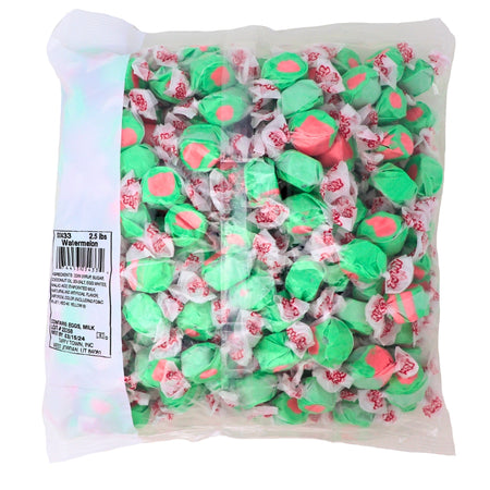 Salt Water Taffy Watermelon 2.5 lbs. - 1 Bag Bulk Candy Canada Taffy town Nutrient Facts Ingredients iWholesaleCandy