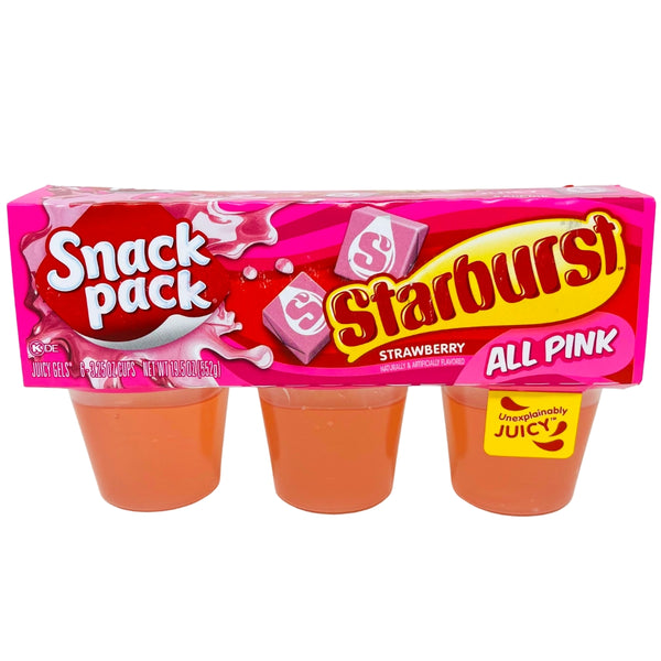 Snack Pack Pink Starburst 552g (6 Cups) - 8 Pack