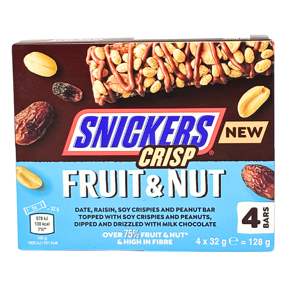 Snickers Crisp Fruit & Nut 4 Bars  (UK) - 128g