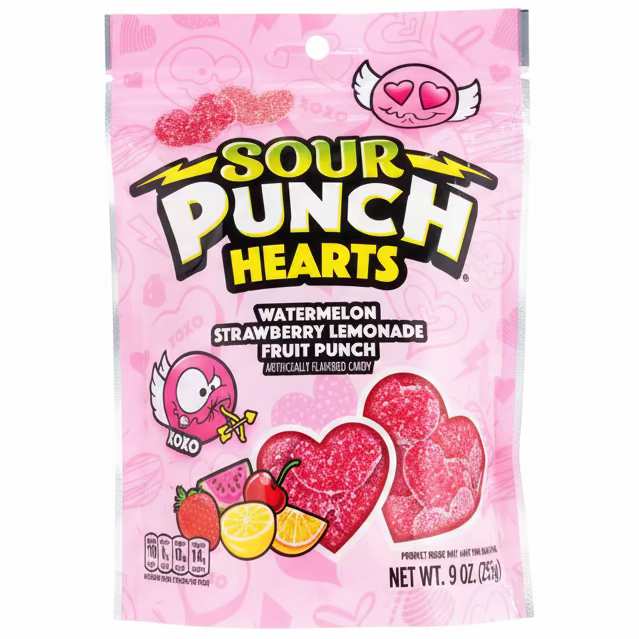 Sour Punch Valentines Hearts - 9oz - 6 Pack
