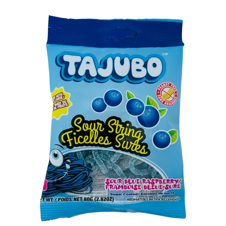 Tajubo Sour String Blue Raspberry 80g - 12 Pack - Tajubo - Blue Raspberry Candy - Sour Candy - Candy Store