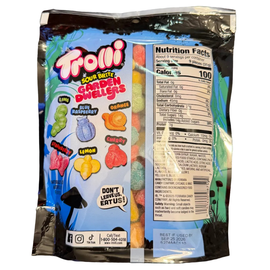Easter Trolli Sour Brite Garden Dwellers 10oz - 6 Pack Nutrition Facts