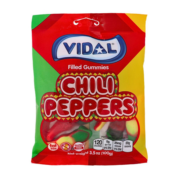 Vidal Spicy Chili Peppers Gummies 3.5oz - 14 Pack