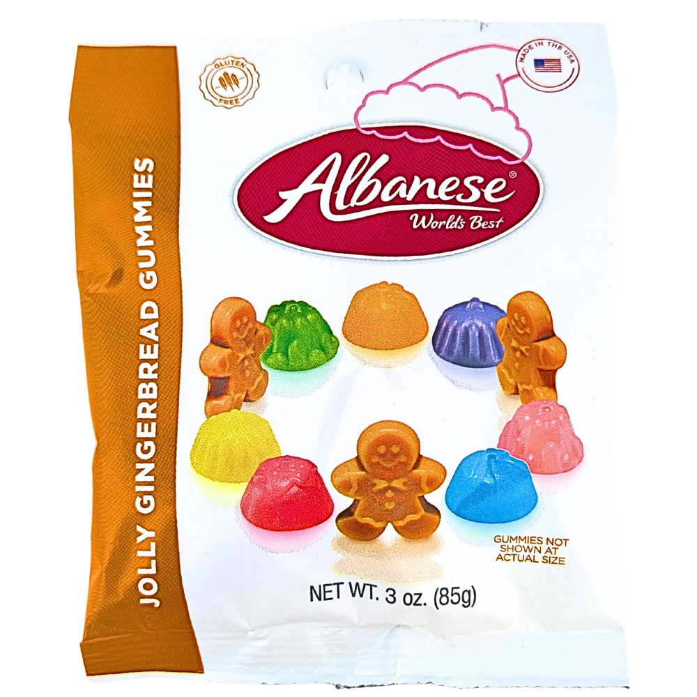 Albanese Jolly Gingerbread Gummies 3oz - 12 Pack