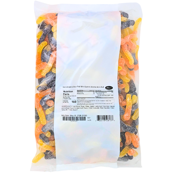 Albanese Sour Fall Mini Gummi Worms 5lbs - 1 Bag