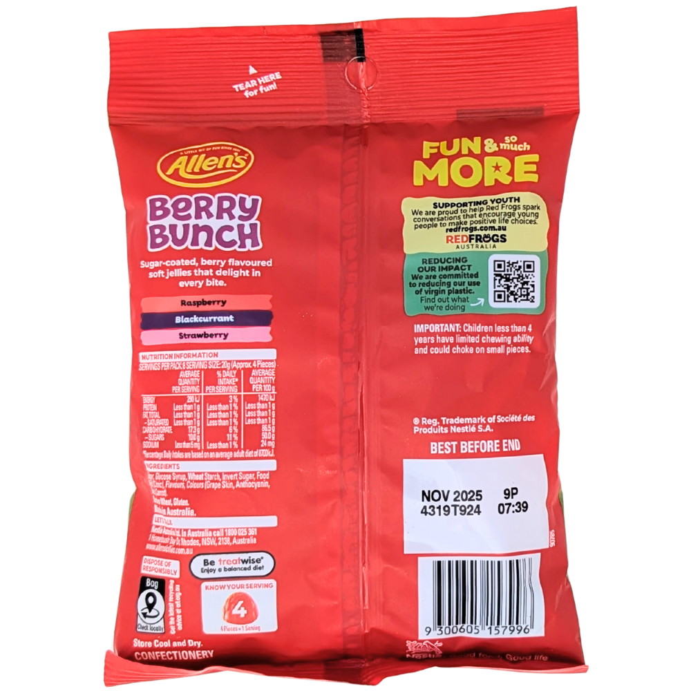 Allen's Berry Bunch 160g (Australia) - 12 Pack