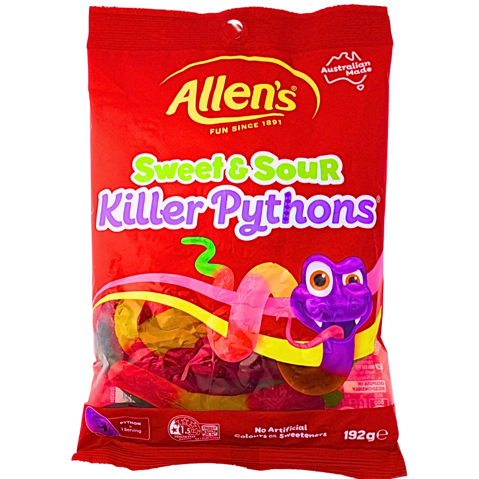 Allen's Sweet & Sour Killer Pythons 192g (Aus) - 12 Pack