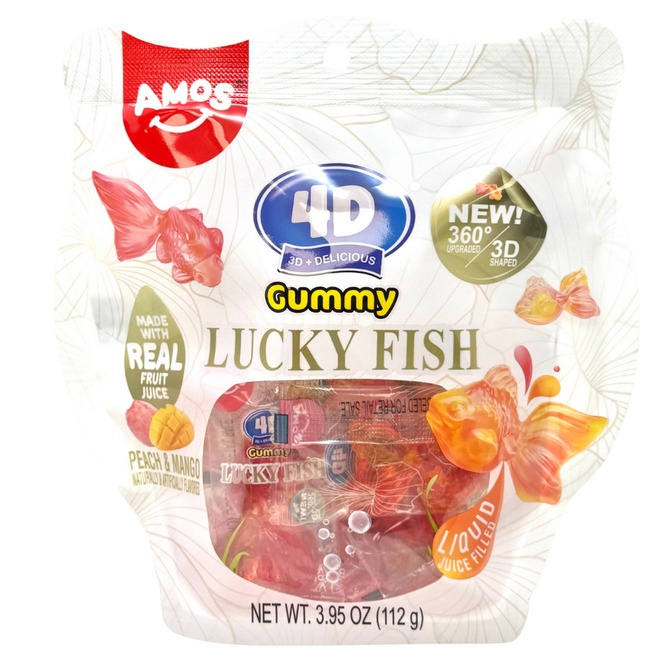 Amos 4D Gummy Lucky Fish 3.95oz - 12 Pack