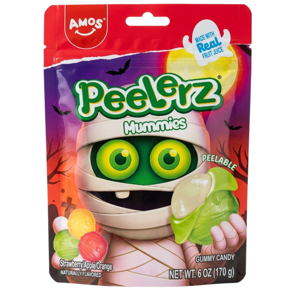 Amos Halloween Peelerz Mummies 6oz - 12 Pack
