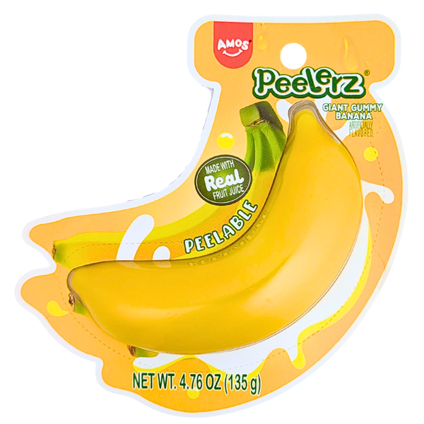 Amos Peelerz Giant Gummy Banana 4.76oz - 12 Pack