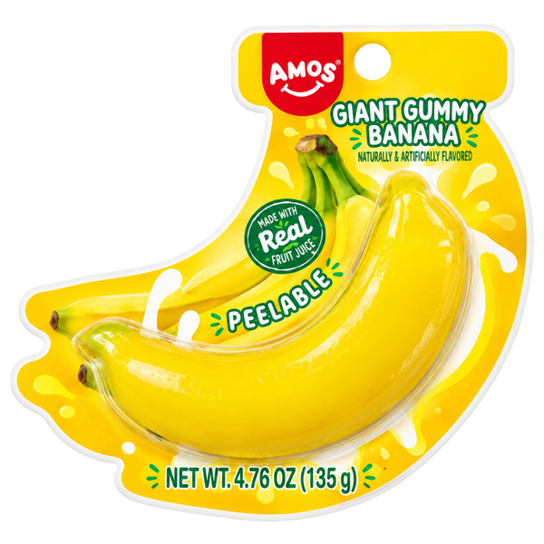 Amos Peelerz Giant Gummy Banana 4.76oz - 12 Pack