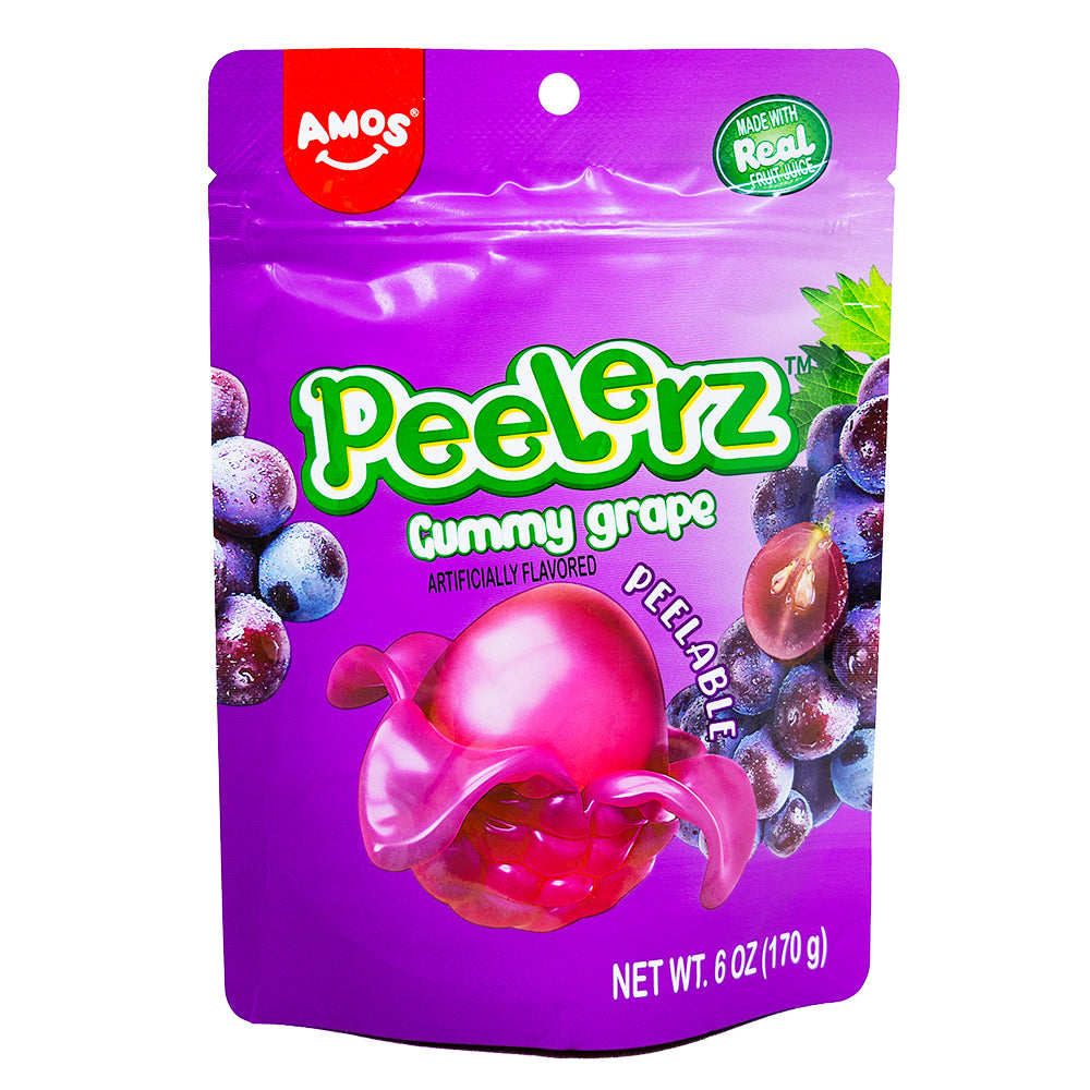 Amos Peelerz Gummy Grape 6oz - 12 Pack