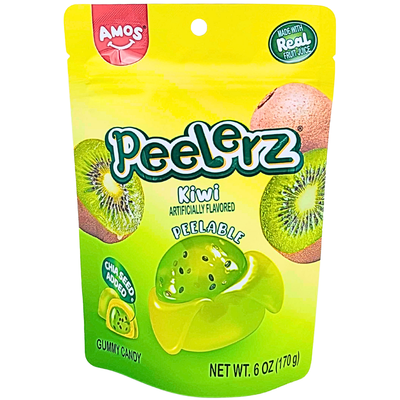 Amos Peelerz Gummy Kiwi 6oz - 12 Pack