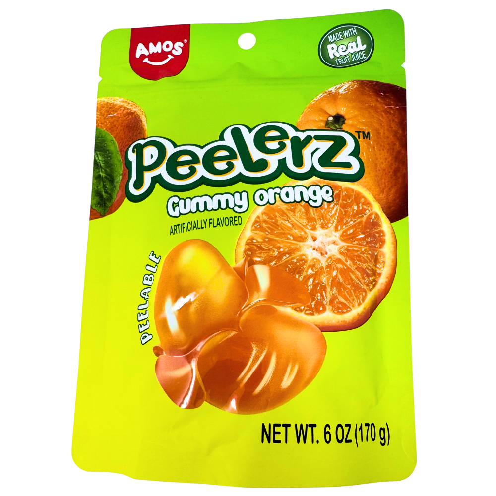 Amos Peelerz Gummy Orange 6oz - 12 Pack