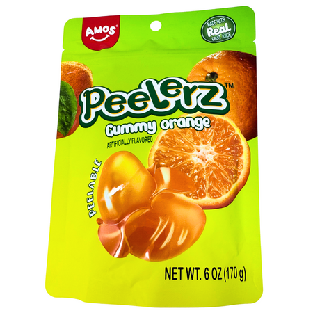 Amos Peelerz Gummy Orange 6oz - 12 Pack