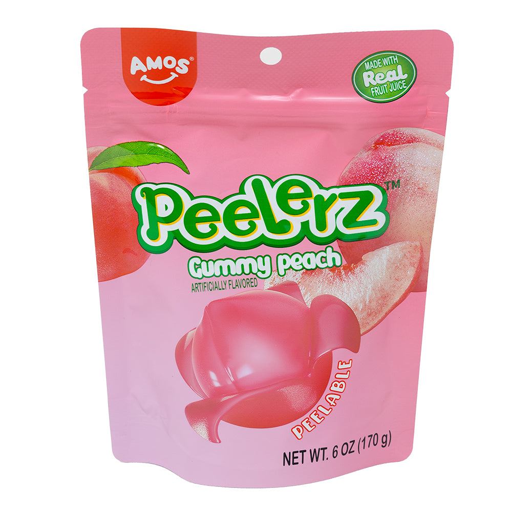 Amos Peelerz Gummy Peach  6oz - 12 Pack - TikTok Candy