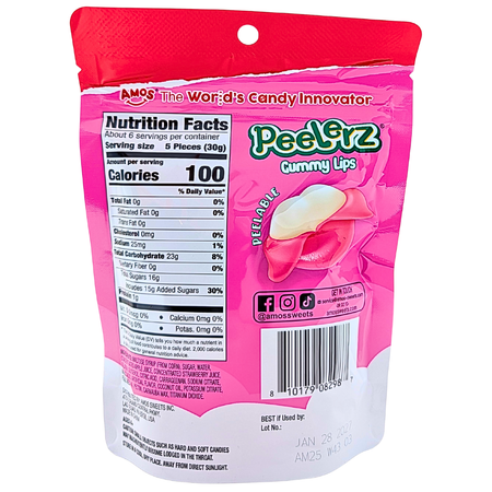 Amos Peelerz Lips Gummy 6oz - 12 Pack