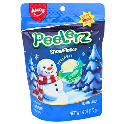 Amos Peelerz Snowflakes Holiday Gummy 6oz - 12 Pack