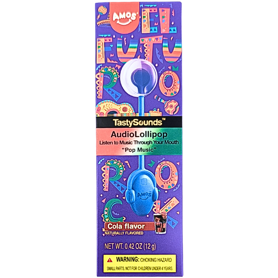 Amos TastySounds Audio Lollipop - Cola 0.42oz - 12 Pack