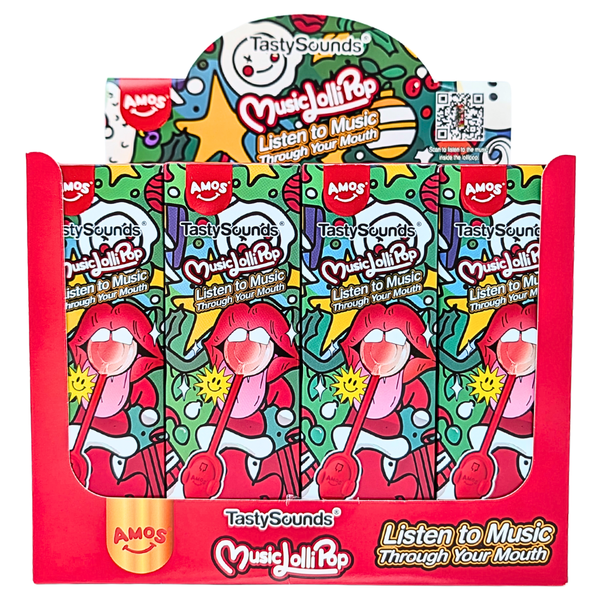 Amos TastySounds Christmas Music Lollipop 0.42oz - 12 Pack