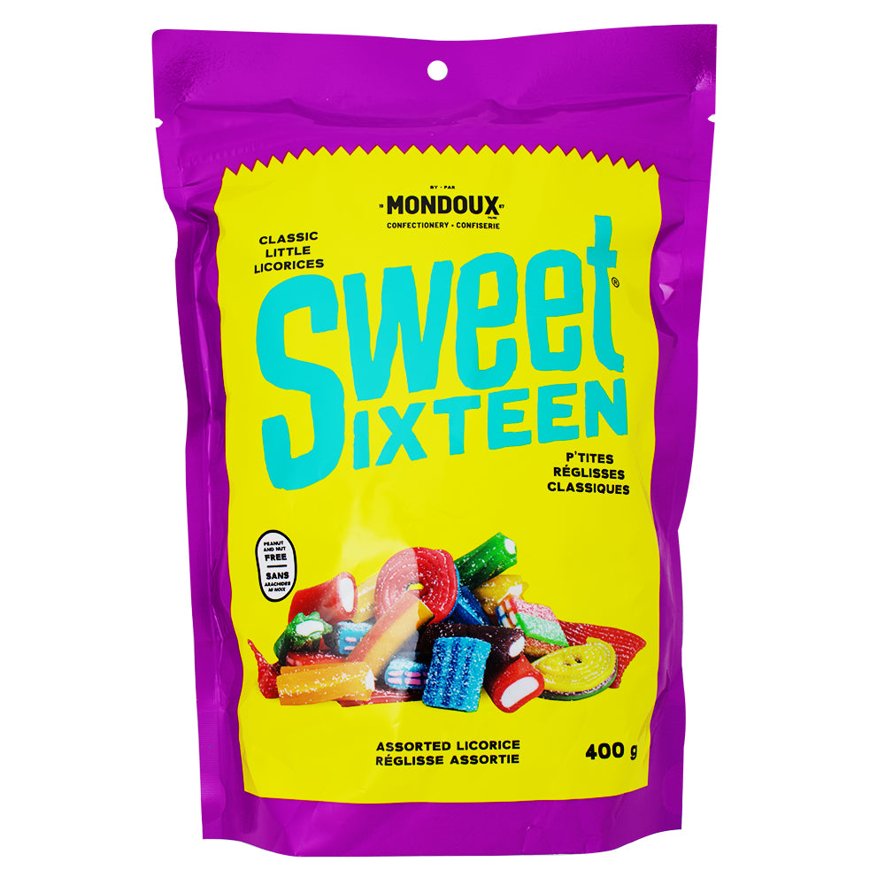 Sweet Sixteen Assorted Licorice 400g - 6 Pack - Mondoux Candy - Canadian Candy - Licorice Candy - Wholesale Candy - Candy Store - Sweet Sixteen - Licorice - Assorted Candy