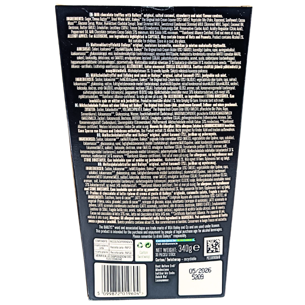 Baileys Assorted  Chocolate Truffles 340g (UK) - 6 Box