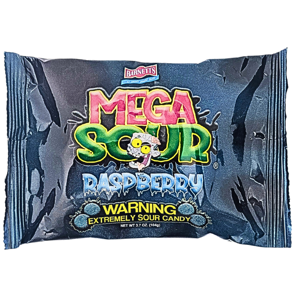 Barnetts Mega Sour Raspberry 104g (UK) - 12 Pack