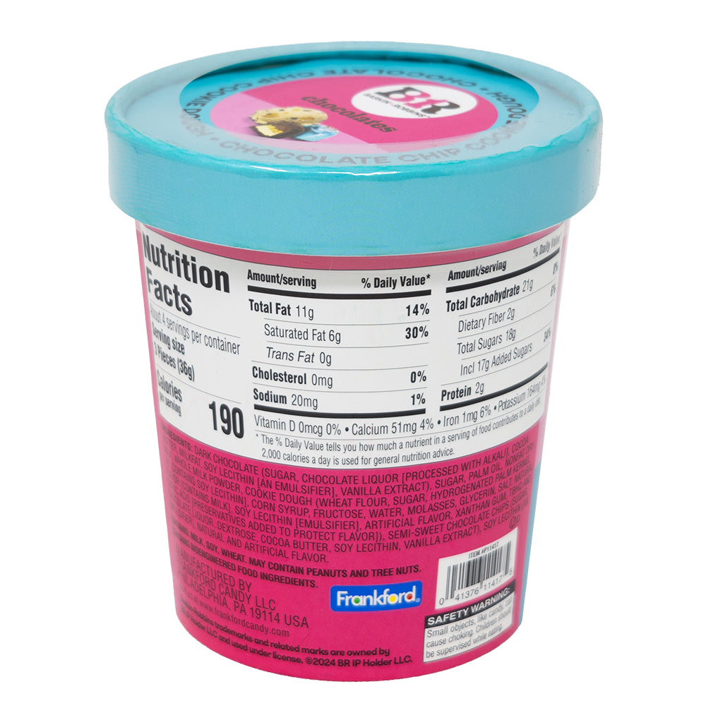 Baskin Robbins Chocolate Chip Cookie Dough Chocolates 5oz - 6 Pack  Nutrition Facts Ingredients
