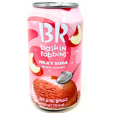 Baskin Robbins Peach Yogurt Milky Soda 350mL (Korea) - 24 Can