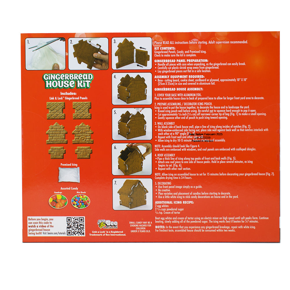 Bee Gingerbread House Kit - 14oz - 6 Pack Nutrition Facts Ingredients