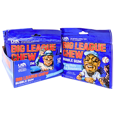 Big League Chew Bubble Gum-Big Rally Blue Raspberry - 12 Pack